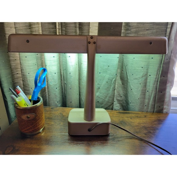 Vintage Mid Century Steel Gooseneck Fluorescent Desk Lamp - works - Picture 6 of 10